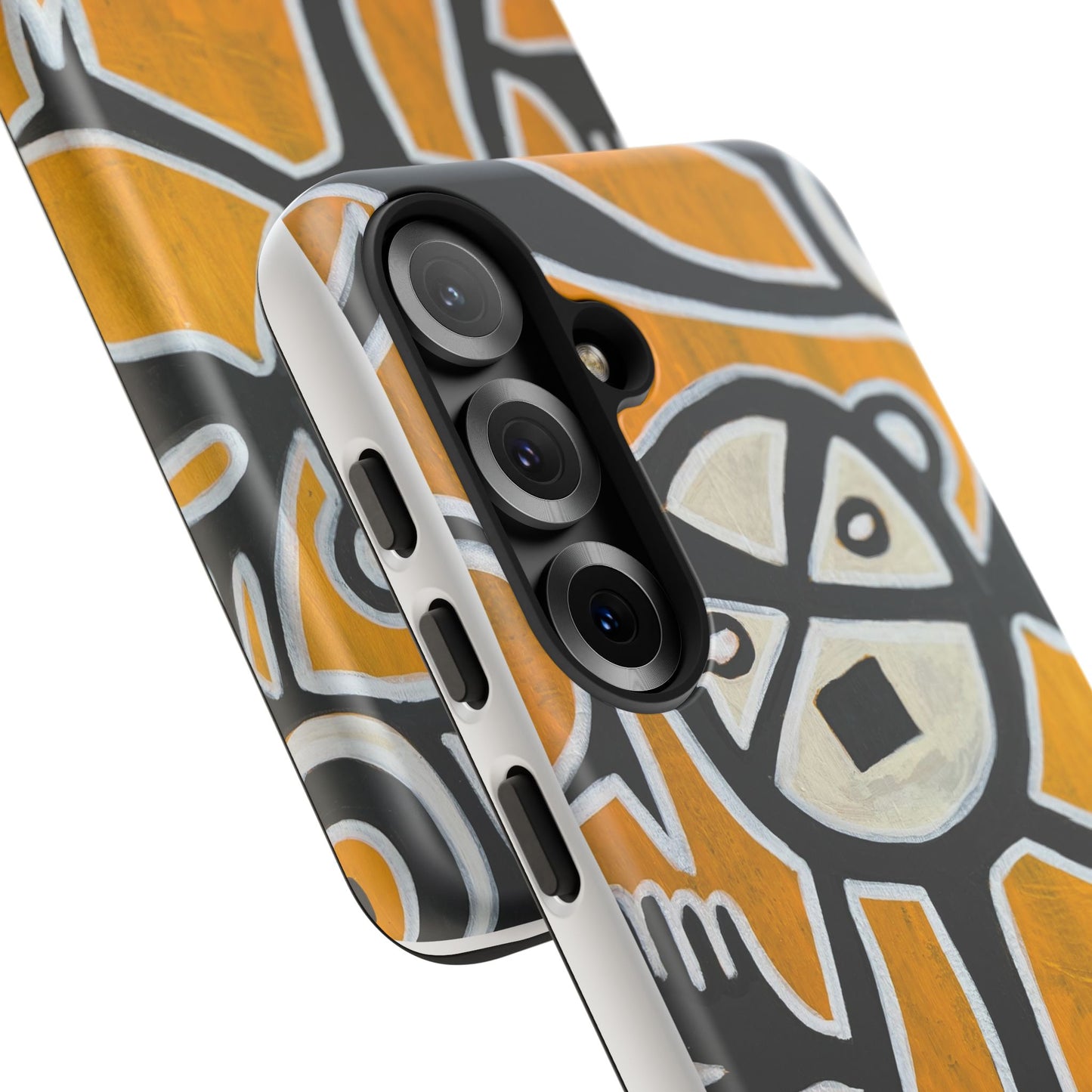 Abstract TAINO  Tribal Art Phone Case – Bold Orange Graphic Protective Cover