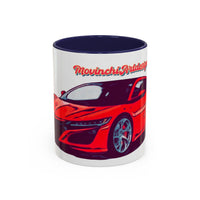 Red NSX Supercar Accent Coffee Mug — MovinchiArtDesigns Sports Car Graphic