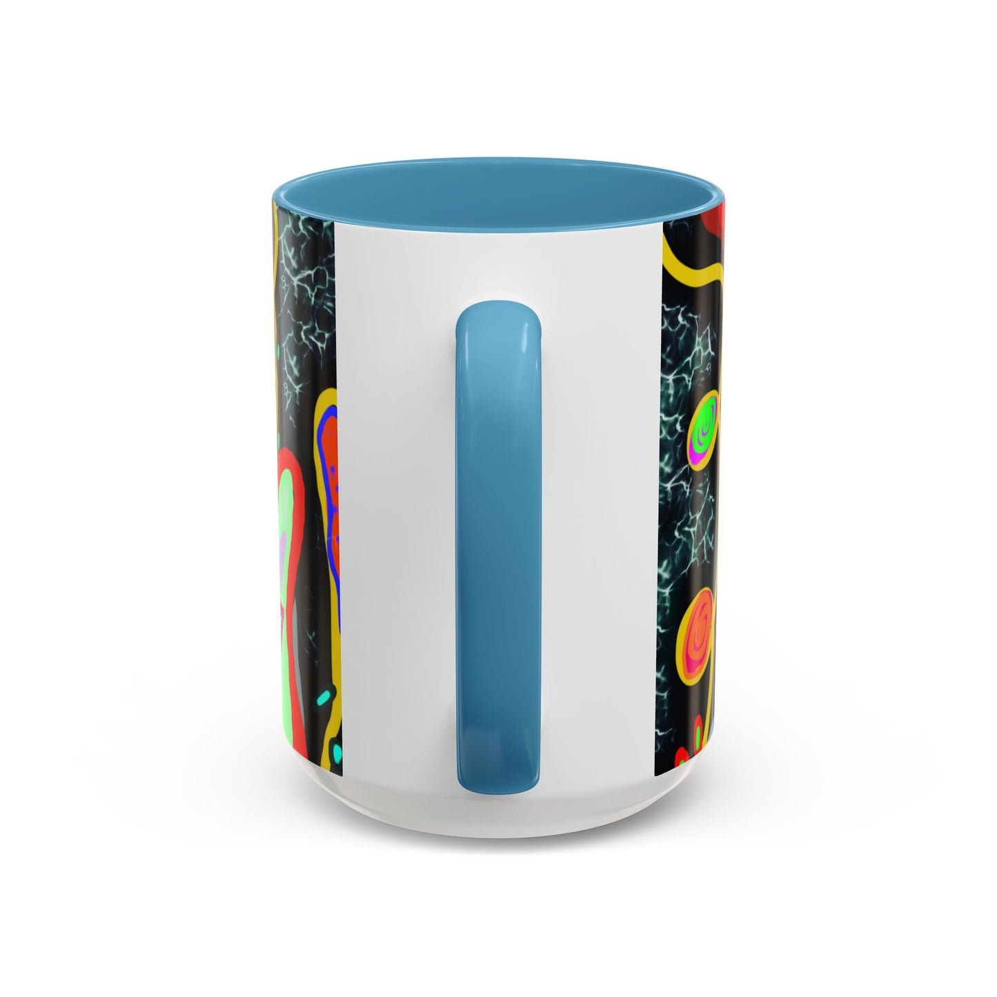 CRAZY2.0  Accent Mug — Colorful Neon Skull Abstract Coffee Cup