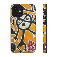 Abstract TAINO  Tribal Art Phone Case – Bold Orange Graphic Protective Cover