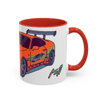 Racing Supra Accent Coffee Mug (11/15oz) — Orange Drift Car Design