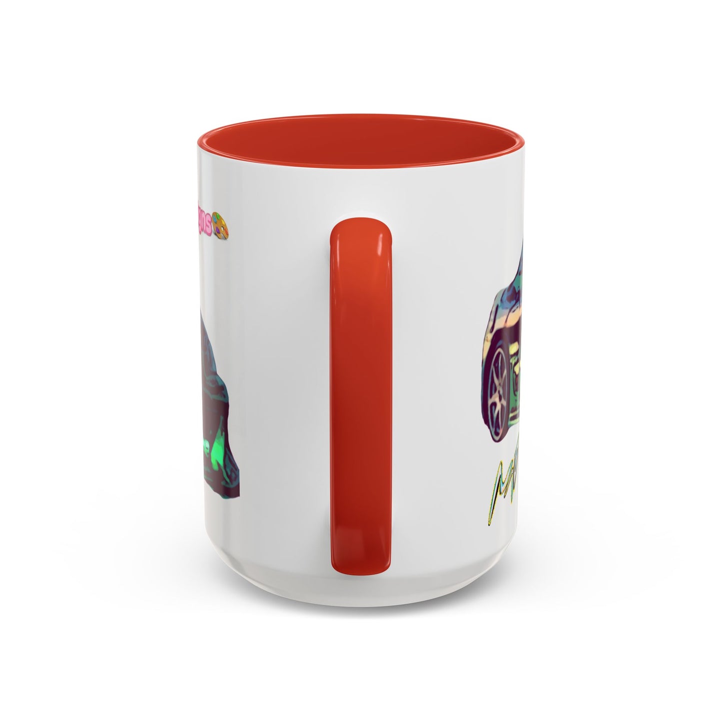 Coffee Mug —ECLIPSE  Neon Sports Car Design with "MovinchiArtDesigns" Logo