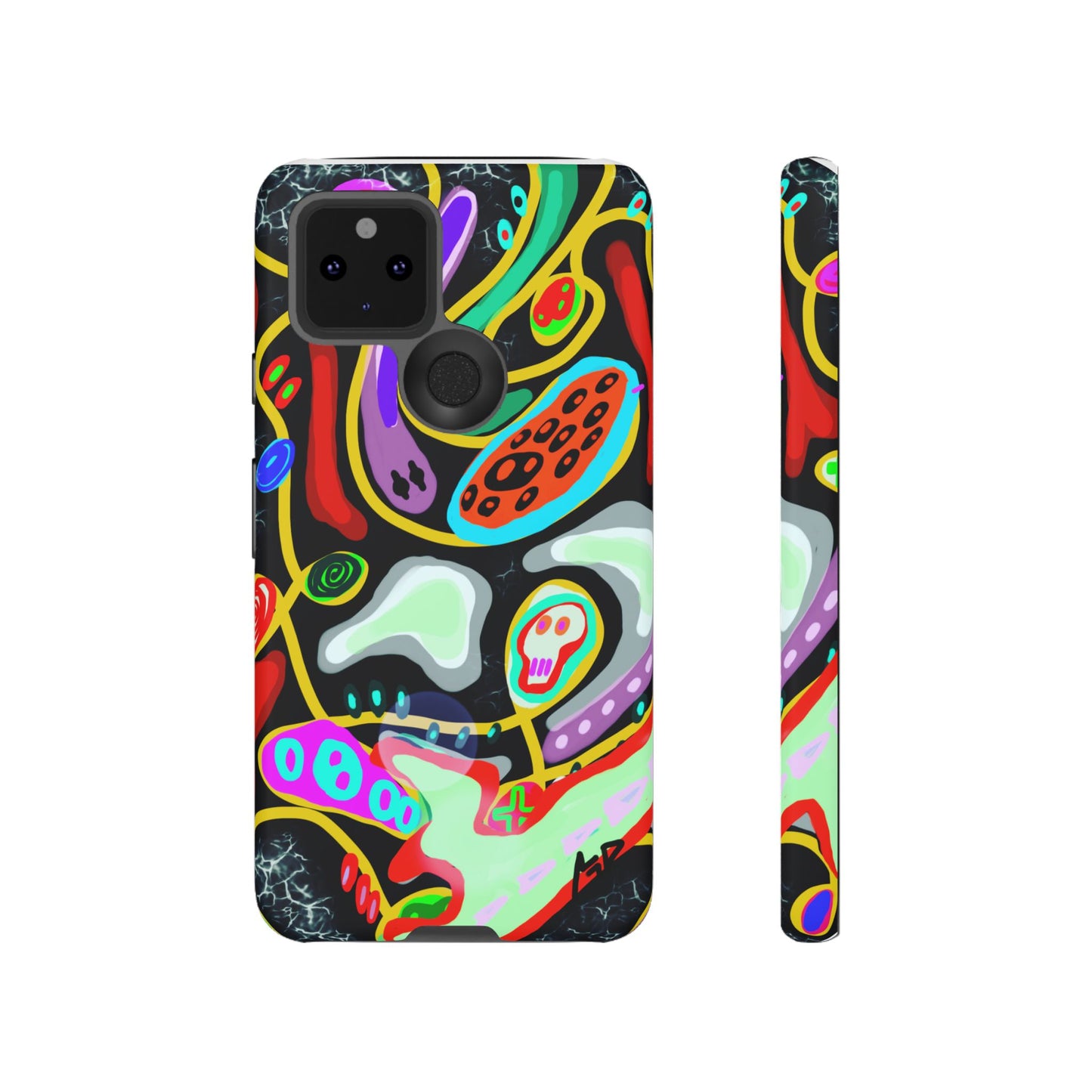 CRAZY4  Abstract Neon Skull Phone Case — Colorful Psychedelic Protective Cover