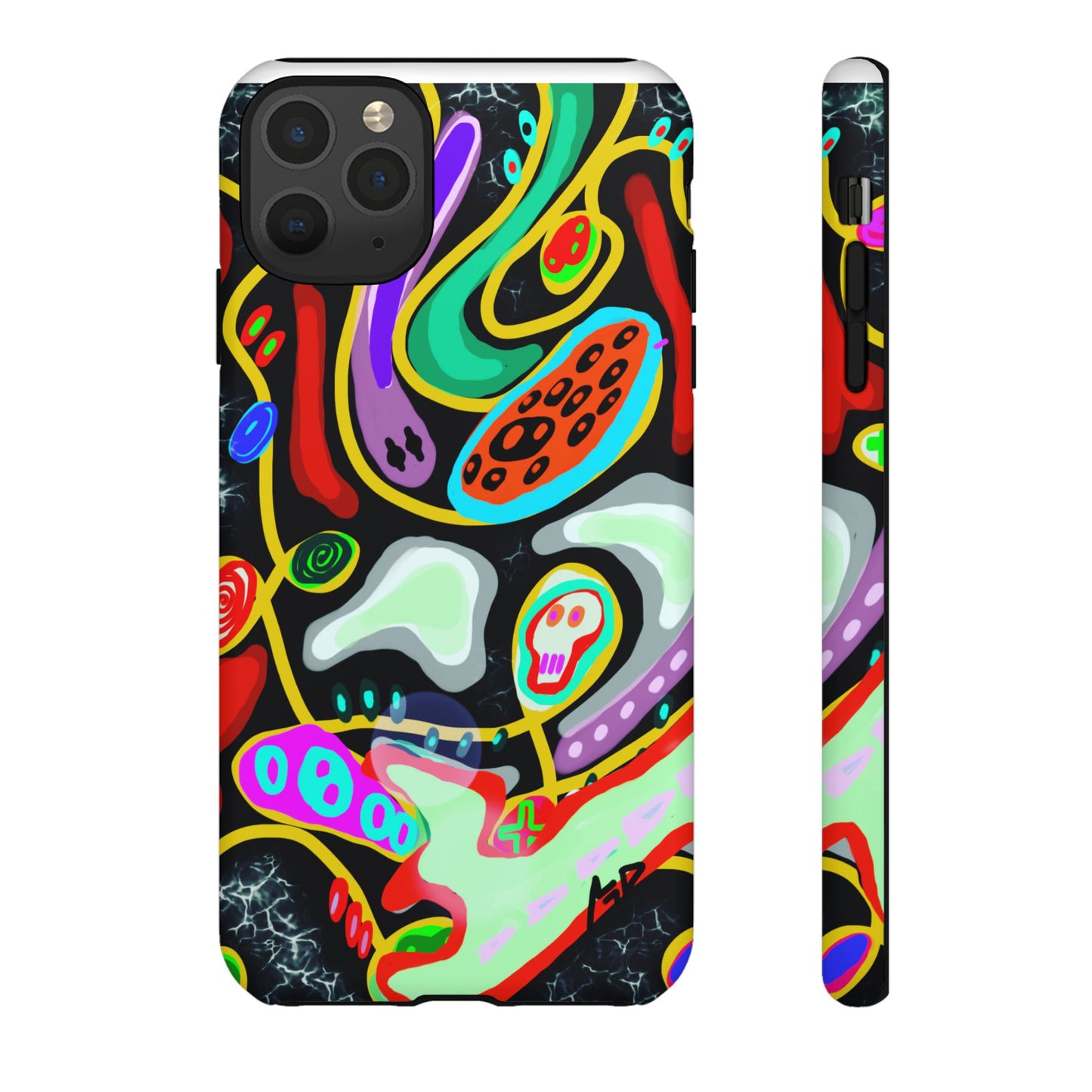 CRAZY4  Abstract Neon Skull Phone Case — Colorful Psychedelic Protective Cover