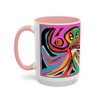 Abstract Neon octopussy Coffee Mug — Colorful Pop Art Accent Mug (11/15oz)