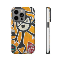 Abstract TAINO  Tribal Art Phone Case – Bold Orange Graphic Protective Cover