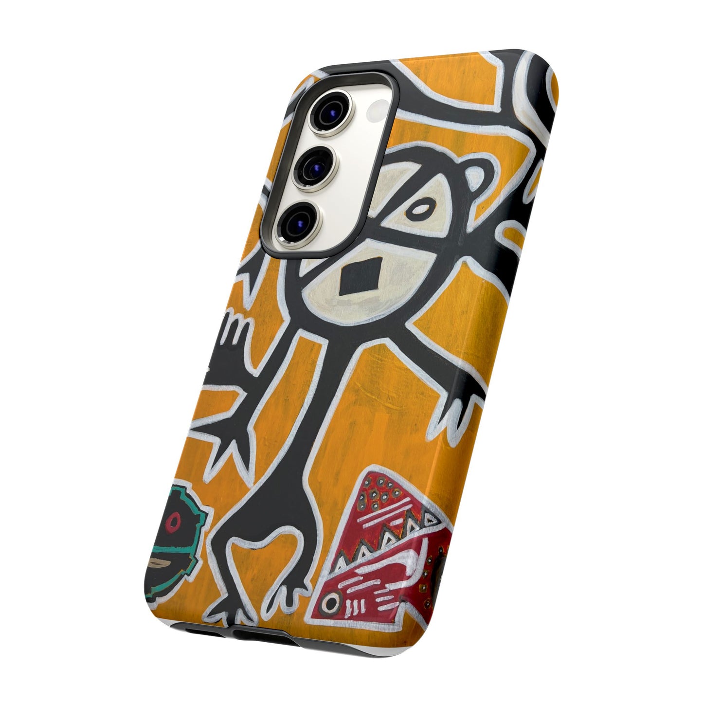 Abstract TAINO  Tribal Art Phone Case – Bold Orange Graphic Protective Cover