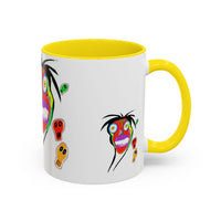 Skullface Accent Coffee Mug — Colorful Day of the Dead Pop Art (11/15oz)