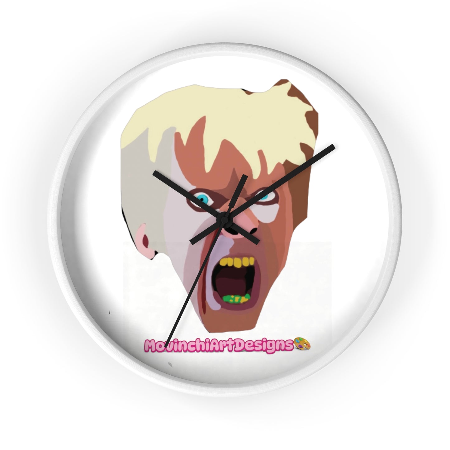 KAREN.  Screaming Face Wall Clock — Bold Pop Art Horror Home Decor