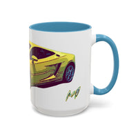 GALLARDO.  Sports Car Coffee Mug — Yellow Supercar Accent Mug (11/15oz)