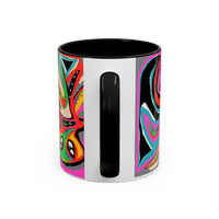 Abstract Neon octopussy Coffee Mug — Colorful Pop Art Accent Mug (11/15oz)