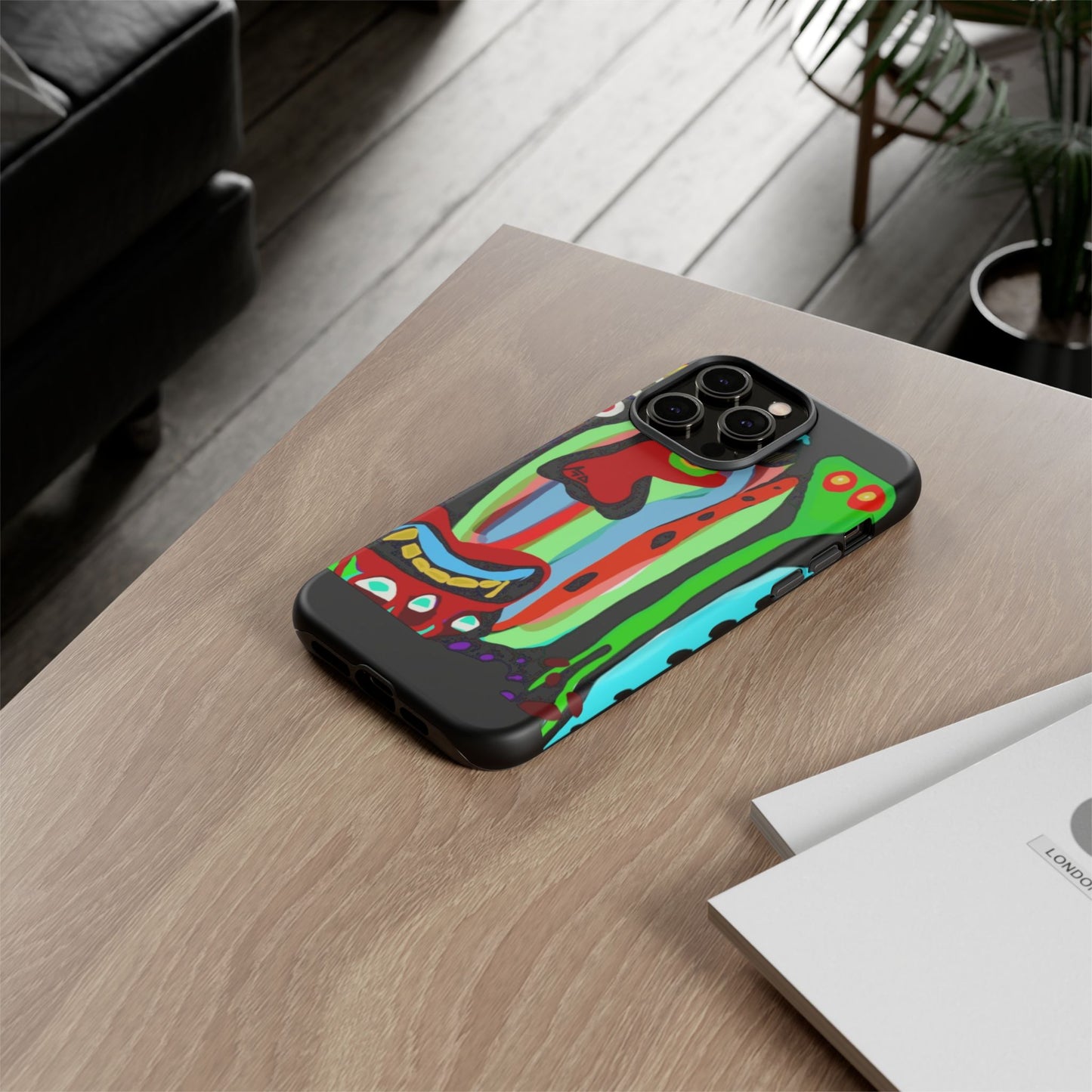 CRAZY.   Tribal Face Phone Case — Colorful Modern Art iPhone Cover