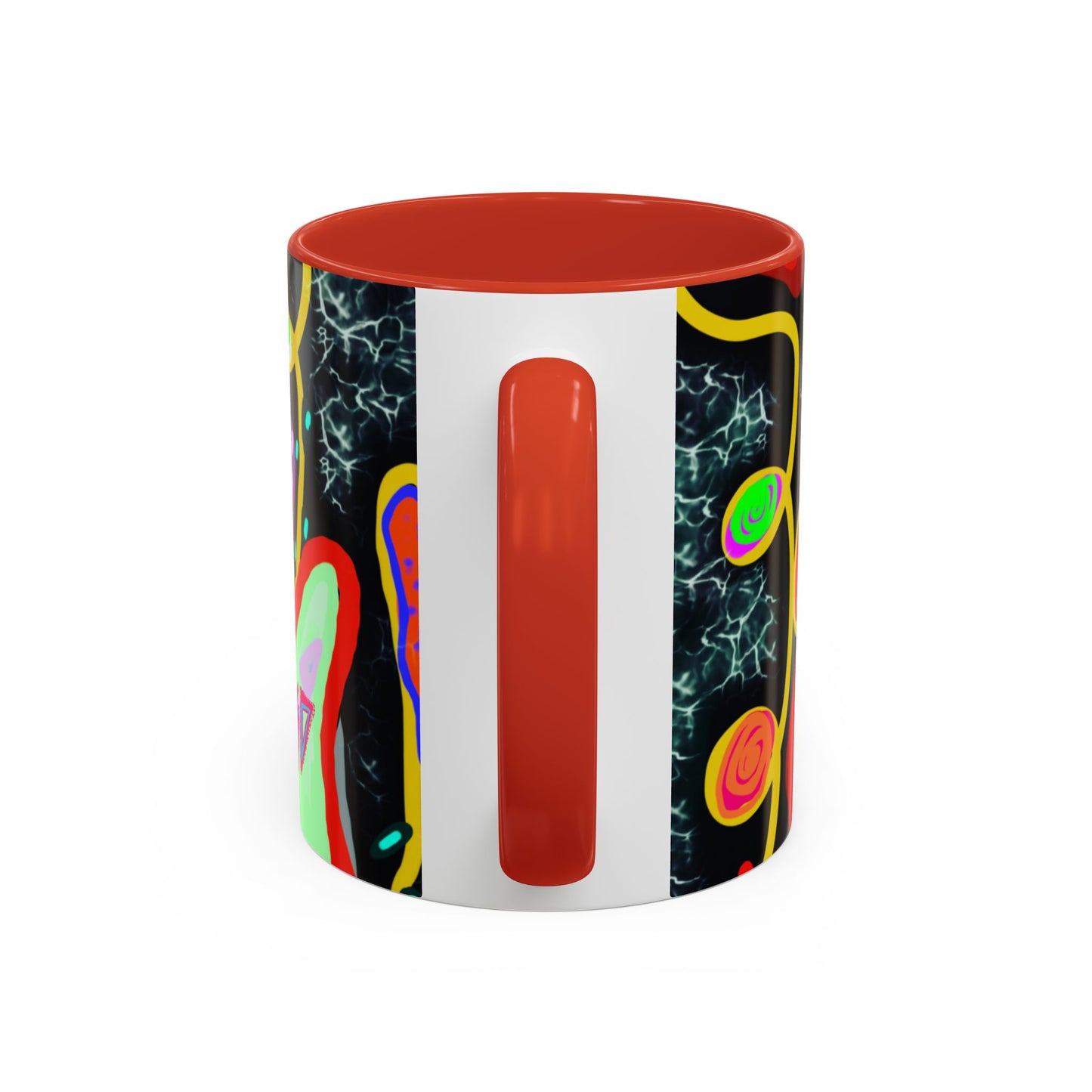 CRAZY2.0  Accent Mug — Colorful Neon Skull Abstract Coffee Cup