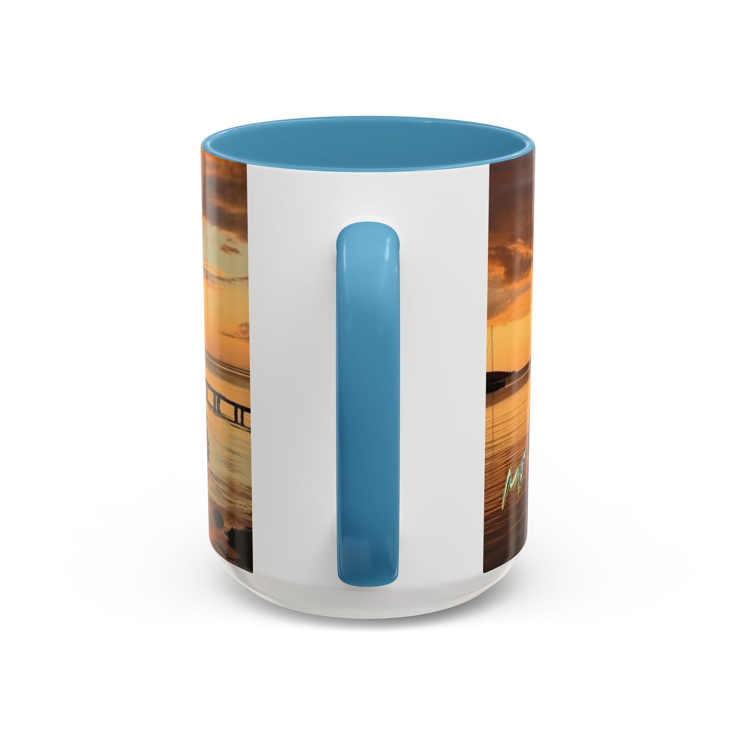Sunset Harbor Coffee Mug — Golden Beach Sunrise Accent Mug (11/15oz)