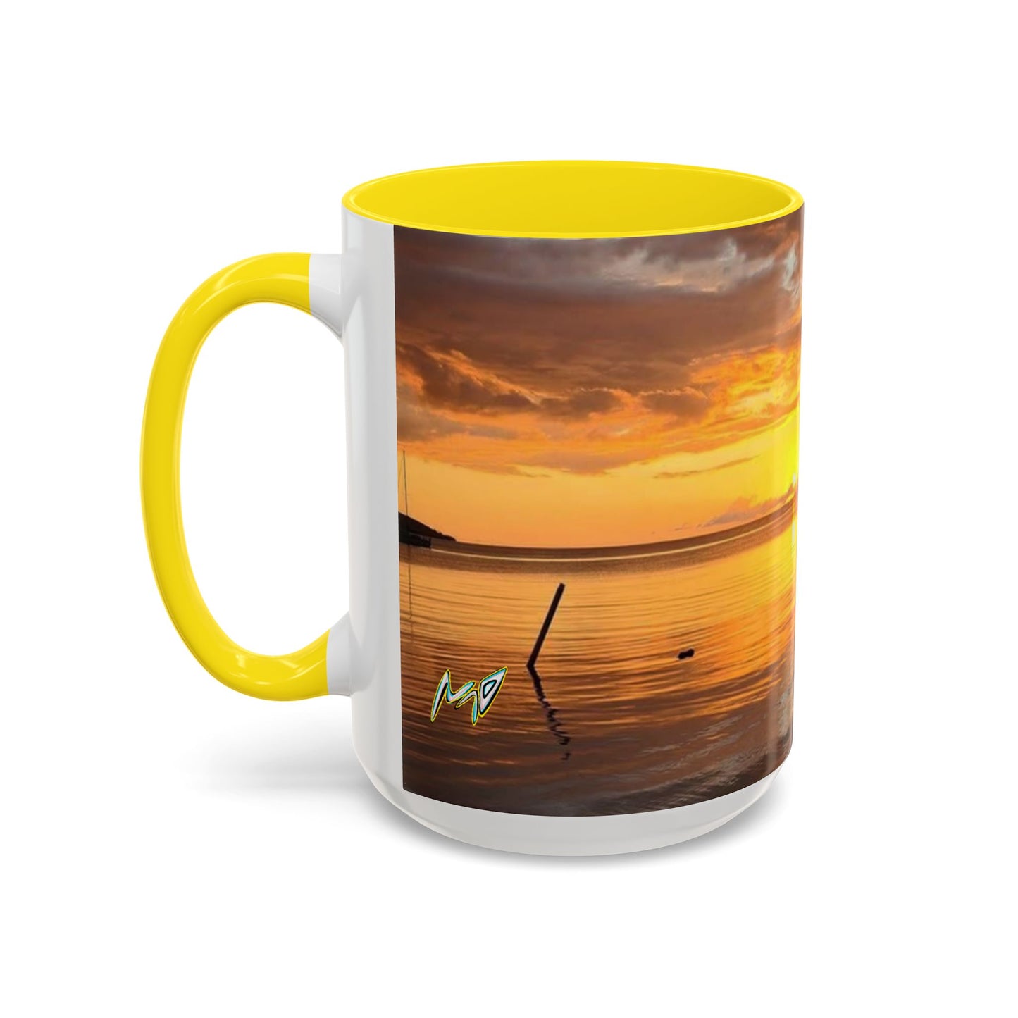 Sunset Harbor Coffee Mug — Golden Beach Sunrise Accent Mug (11/15oz)
