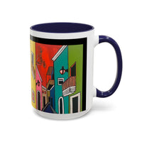 VIEJO SAN JUAN,  Colorful Cityscape Coffee Mug — Vibrant European Street Accent Mug