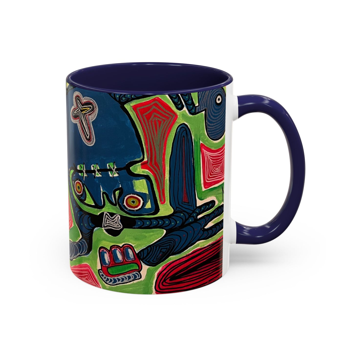 AFTER LIFE2.0  Abstract Neon Doodle Coffee Mug — Colorful Surreal Art Accent Mug (11/15oz)