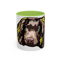 MR COCKER Dog Portrait Accent Coffee Mug — Brown Spaniel Art Mug (11/15oz)