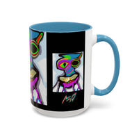 Abstract Alien Art Coffee Mug — Colorful Surreal Creature Accent Mug