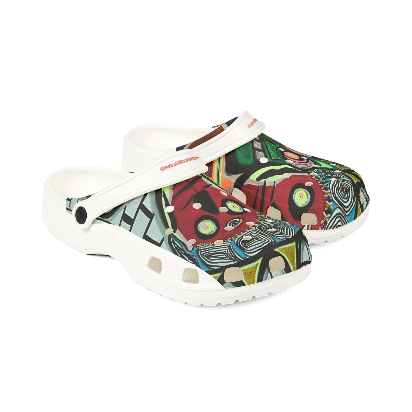 KING GRAY2.0 Colorful Graffiti EVA Clogs — Artistic All-Over-Print Garden Shoes