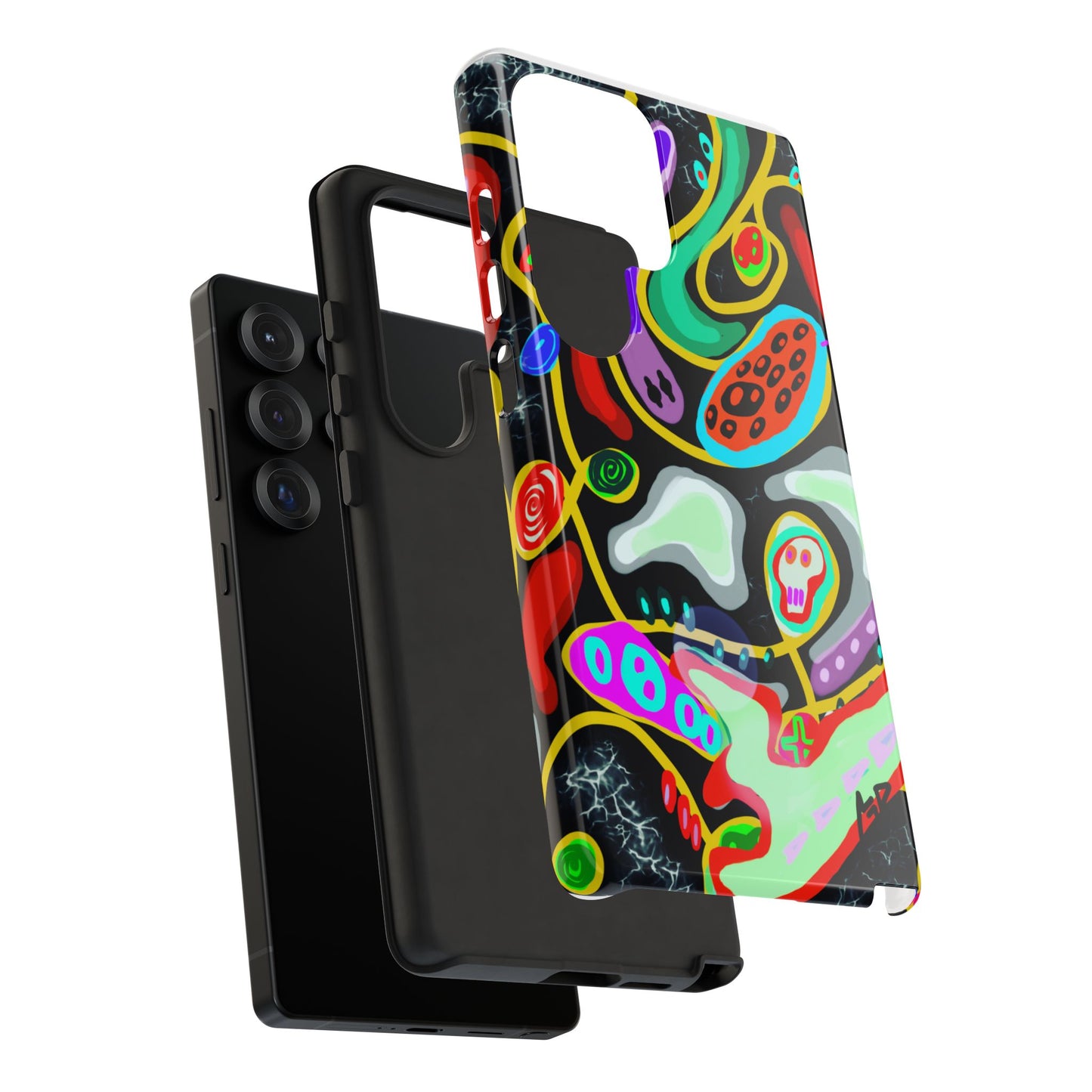 CRAZY4  Abstract Neon Skull Phone Case — Colorful Psychedelic Protective Cover