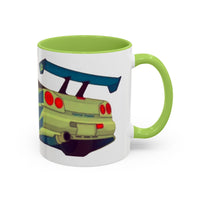 R34  Racing Skyline Accent Coffee Mug — Fast Car Drift Design (11/15oz)