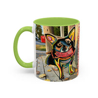 Colorful Corgi Accent Coffee Mug – Vibrant Pop-Art Dog Design (11/15oz)
