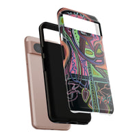 HEART ATTACK Abstract Neon Face Tough Phone Case – Vibrant Art Phone Cover