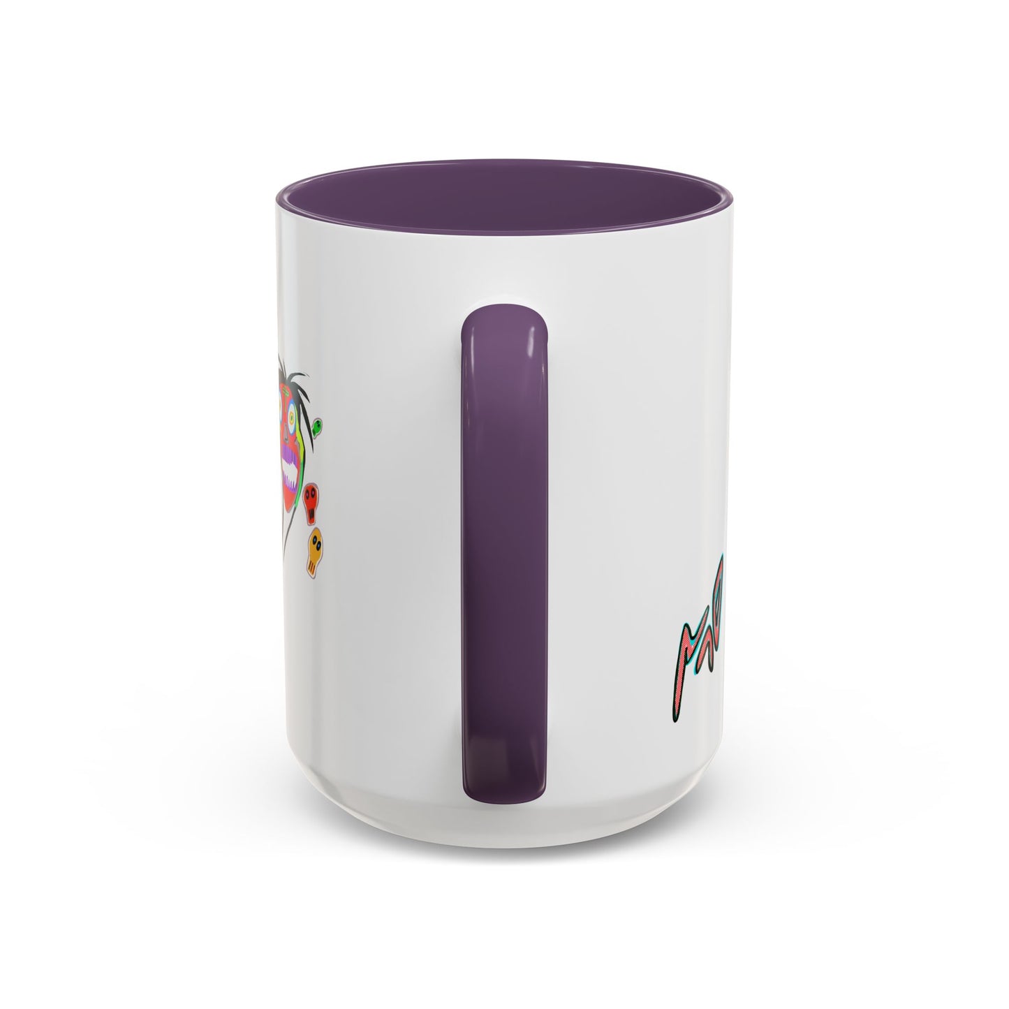 Colorful Tribal Mask Coffee Mug — Vibrant Skull Art Accent Mug (11/15oz)