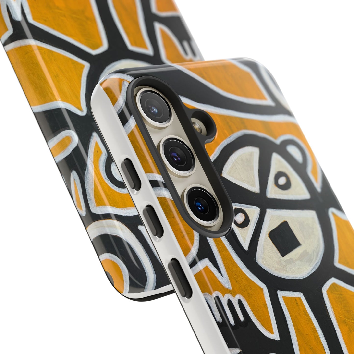 Abstract TAINO  Tribal Art Phone Case – Bold Orange Graphic Protective Cover