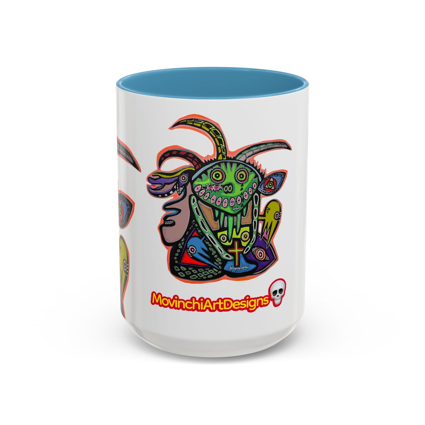 Colorful RYDER.   Abstract Jester Accent Coffee Mug — MovinchiArtDesigns