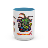 Colorful RYDER.   Abstract Jester Accent Coffee Mug — MovinchiArtDesigns