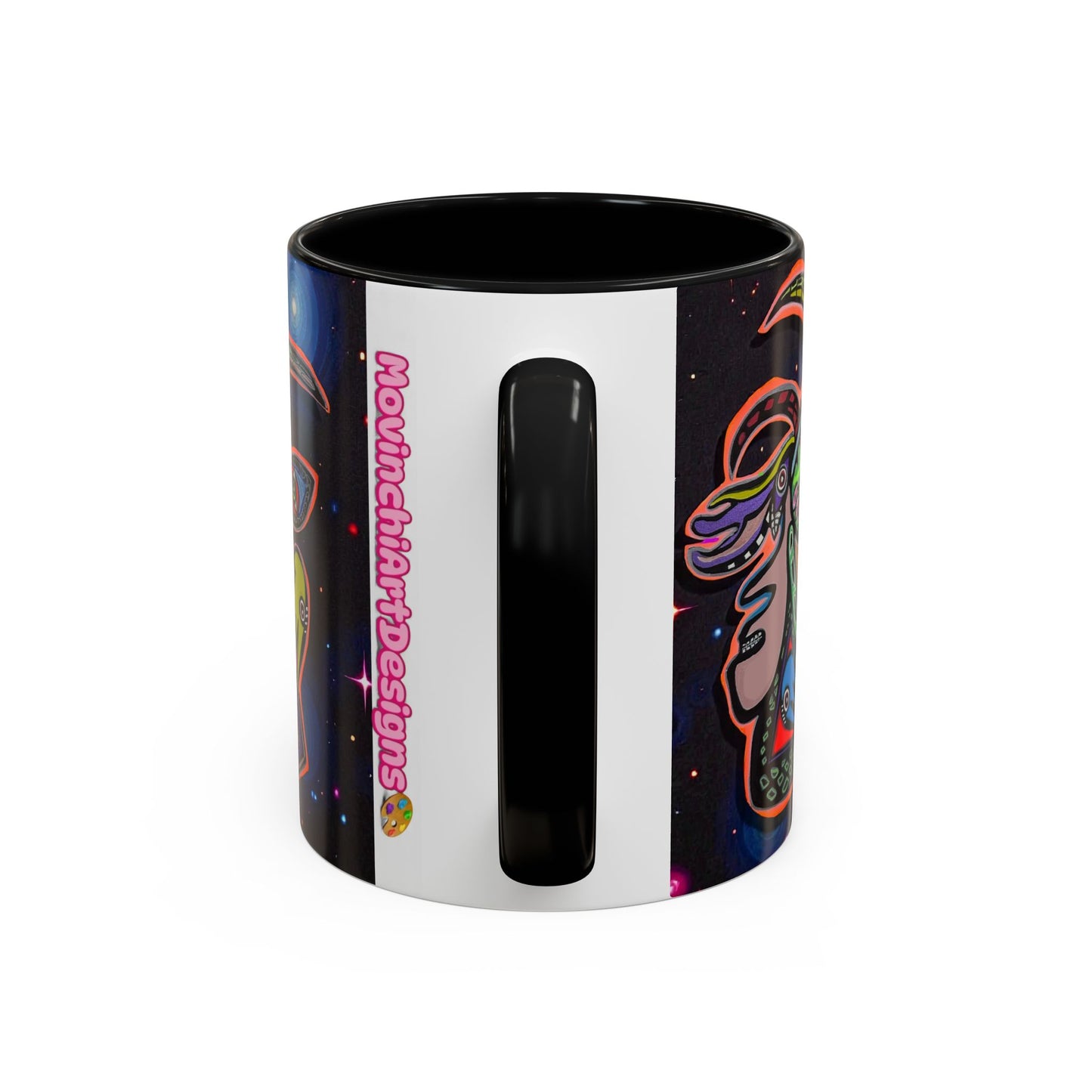 Psychedelic RYDER2.0   Space Goat Accent Coffee Mug — Colorful Cosmic Animal Art (11/15oz)