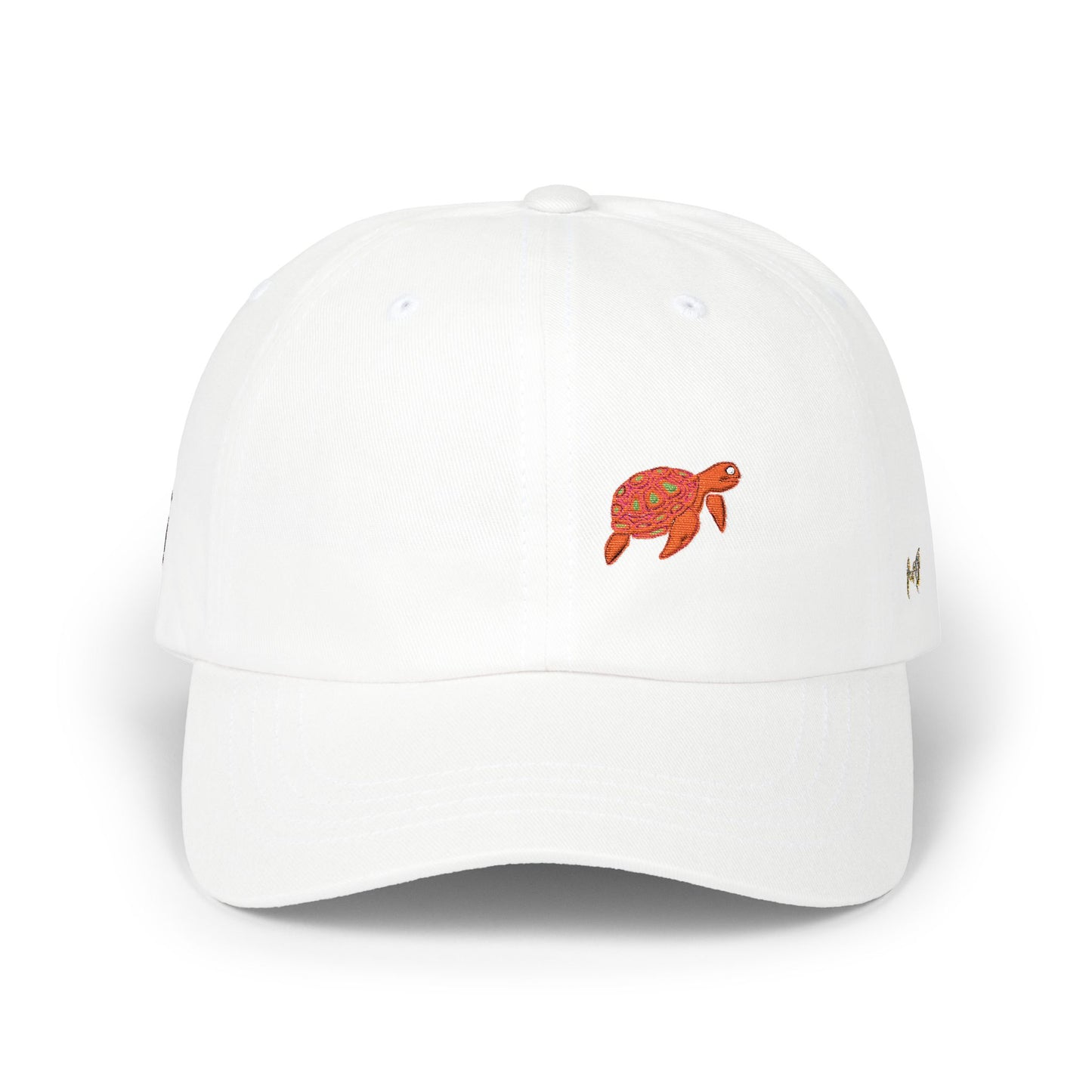 Embroidered Floral Sea Turtle Dad Cap