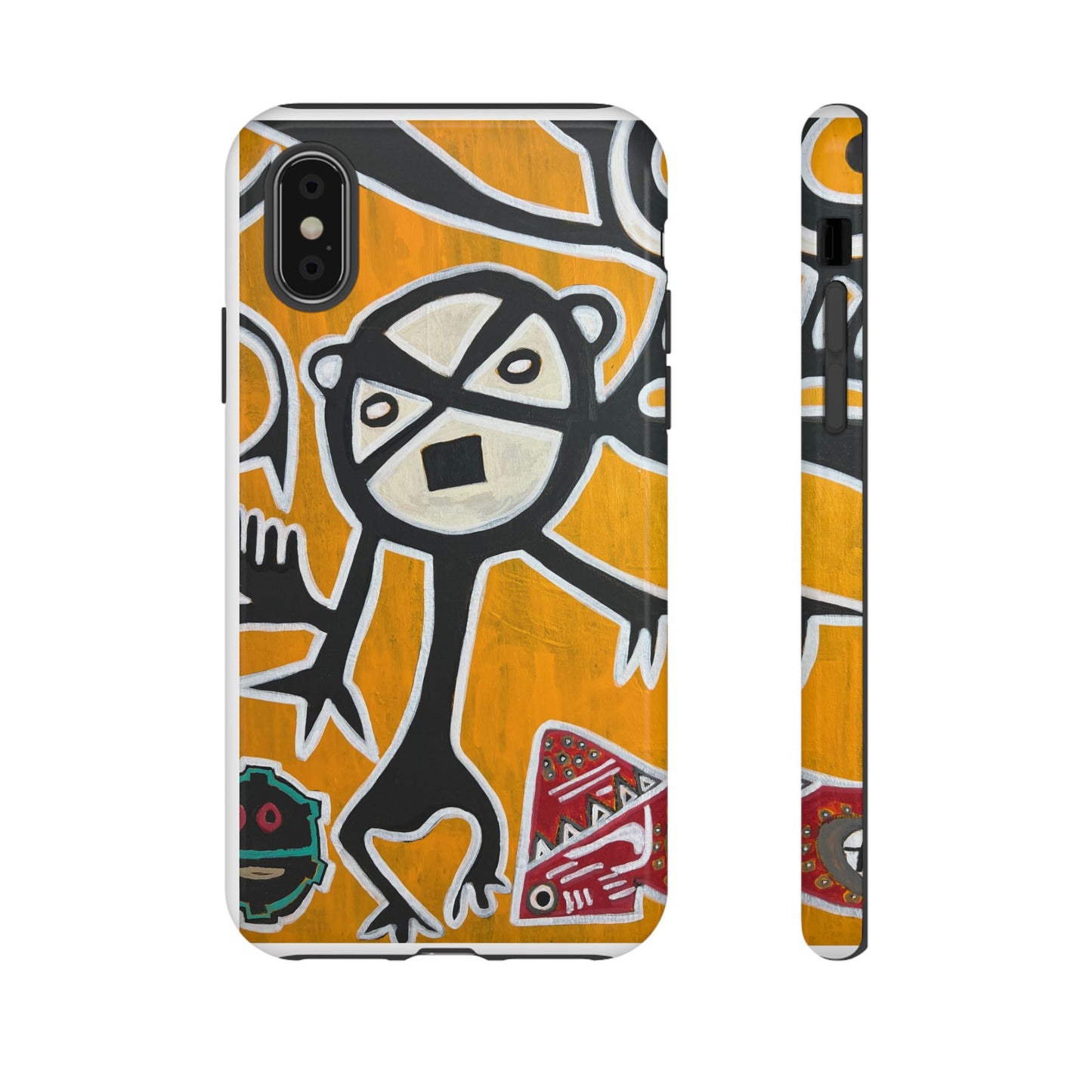 Abstract TAINO  Tribal Art Phone Case – Bold Orange Graphic Protective Cover
