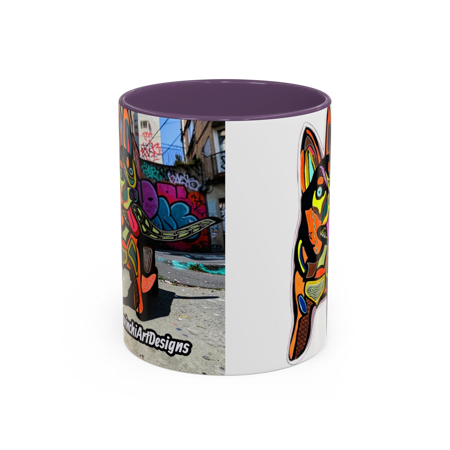 Colorful Pop Art Dog Accent Coffee Mug — Vibrant French Bulldog Design (11/15 oz)