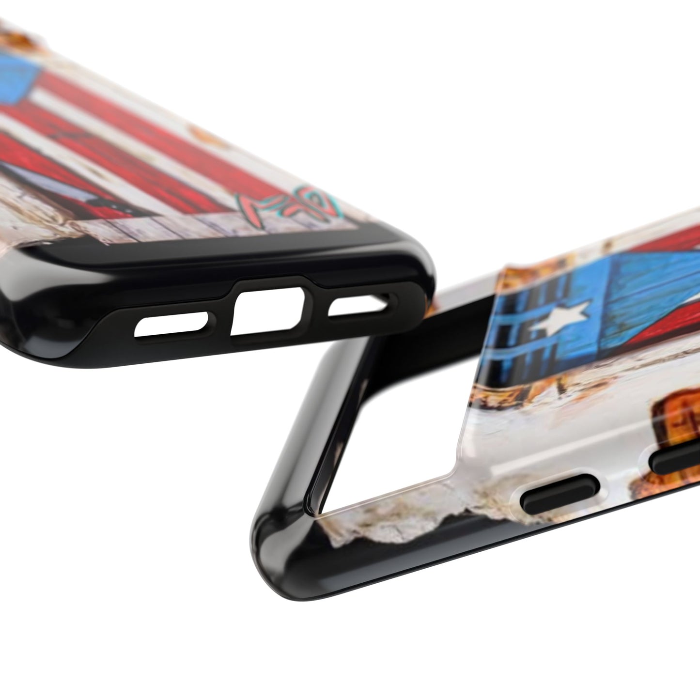 Puerto Rican Flag Phone Case - Rustic Coquí Door Design Tough Case