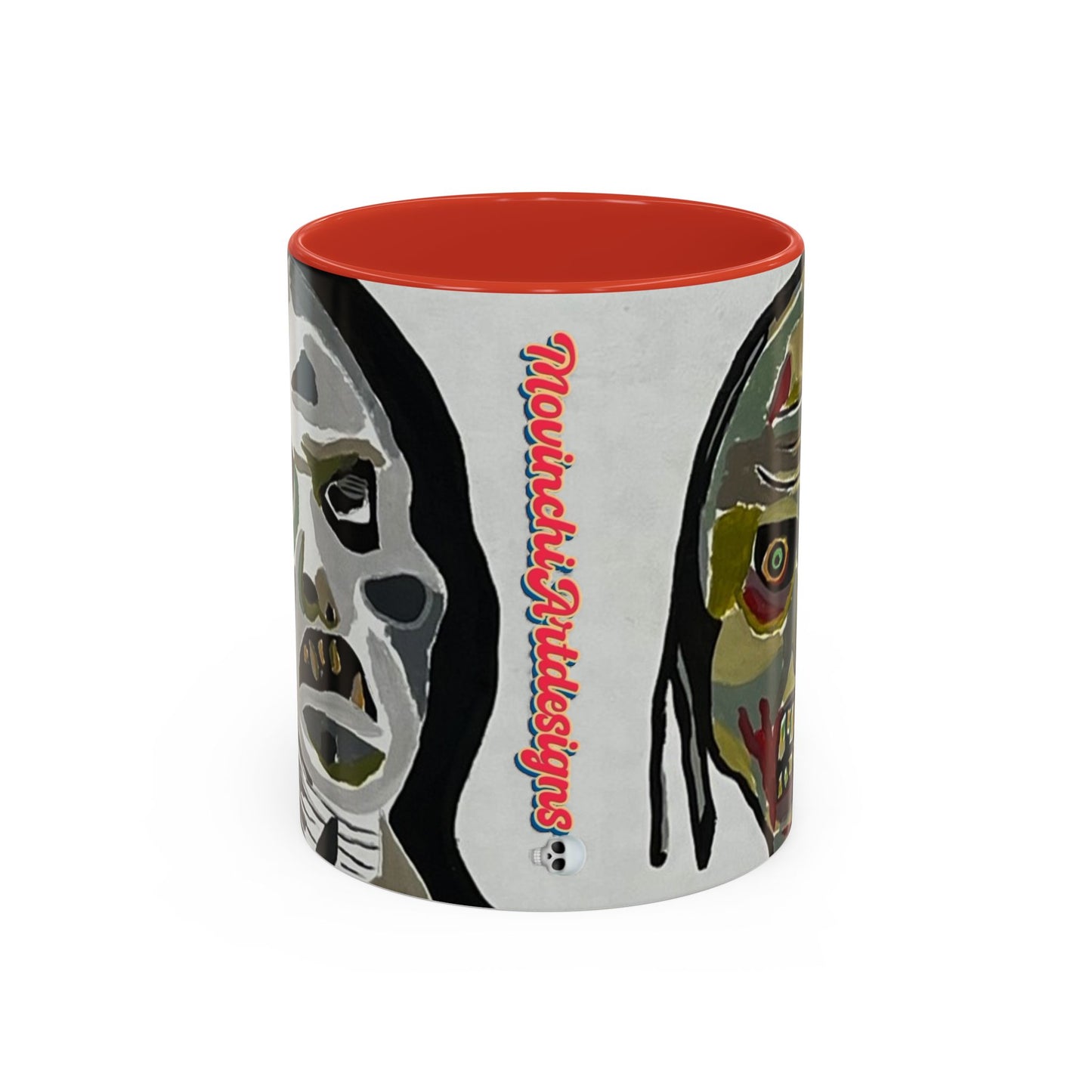 3 amigos2.0 Zombie Skull Coffee Mug — Spooky Horror Accent Mug (11/15 oz)
