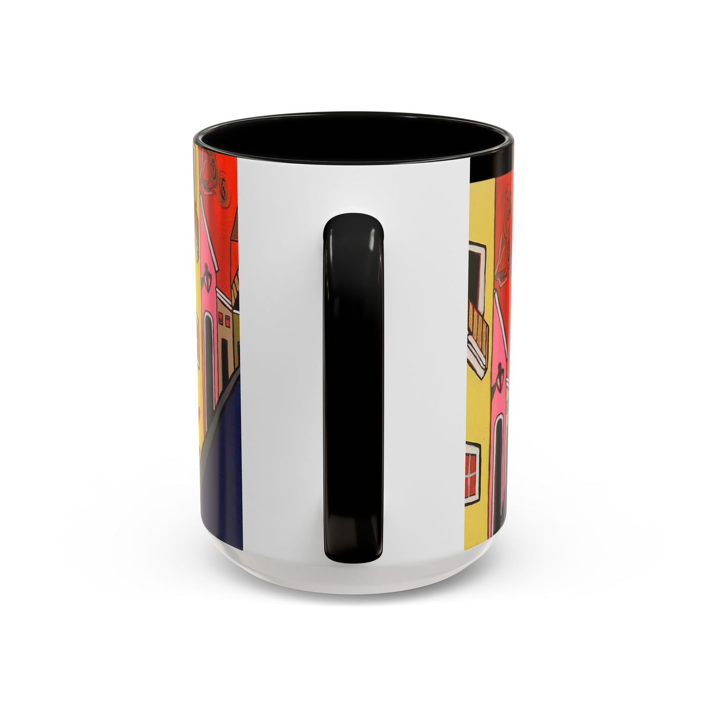 SAN SEBASTIAN.  Colorful Street Scene Accent Coffee Mug — Vibrant Urban Art Ceramic Mug (11/15oz)