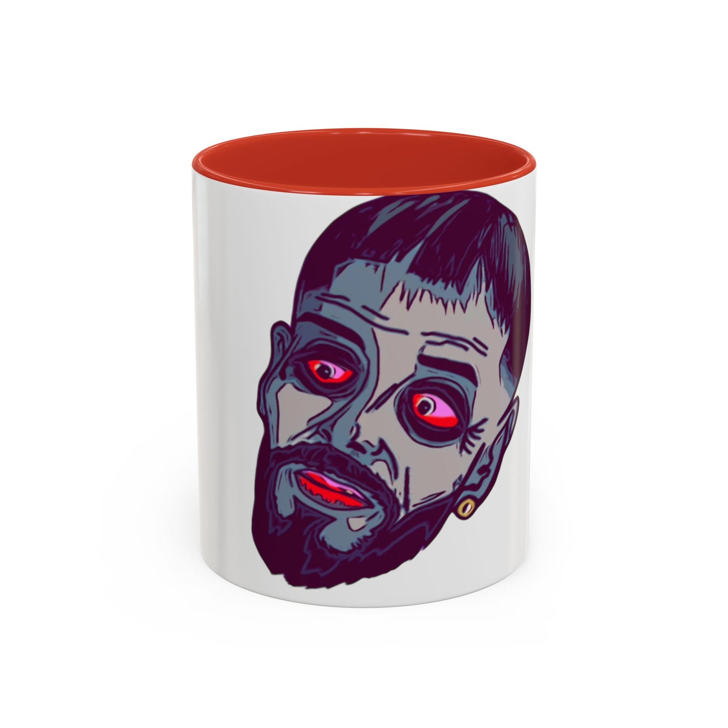Edgy 3x  Horror Face Accent Coffee Mug (11/15oz) — 'ANAL 3X' Graphic