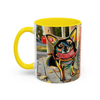 Colorful Corgi Accent Coffee Mug – Vibrant Pop-Art Dog Design (11/15oz)