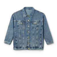 Women's Denim Jacket with Colorful Butterfly Back Print — Trendy Casual Outerwear