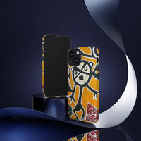 Abstract TAINO  Tribal Art Phone Case – Bold Orange Graphic Protective Cover