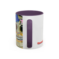 POOKIES BEAR Cat Skull Accent Coffee Mug — Day of the Dead Gothic Cat Design