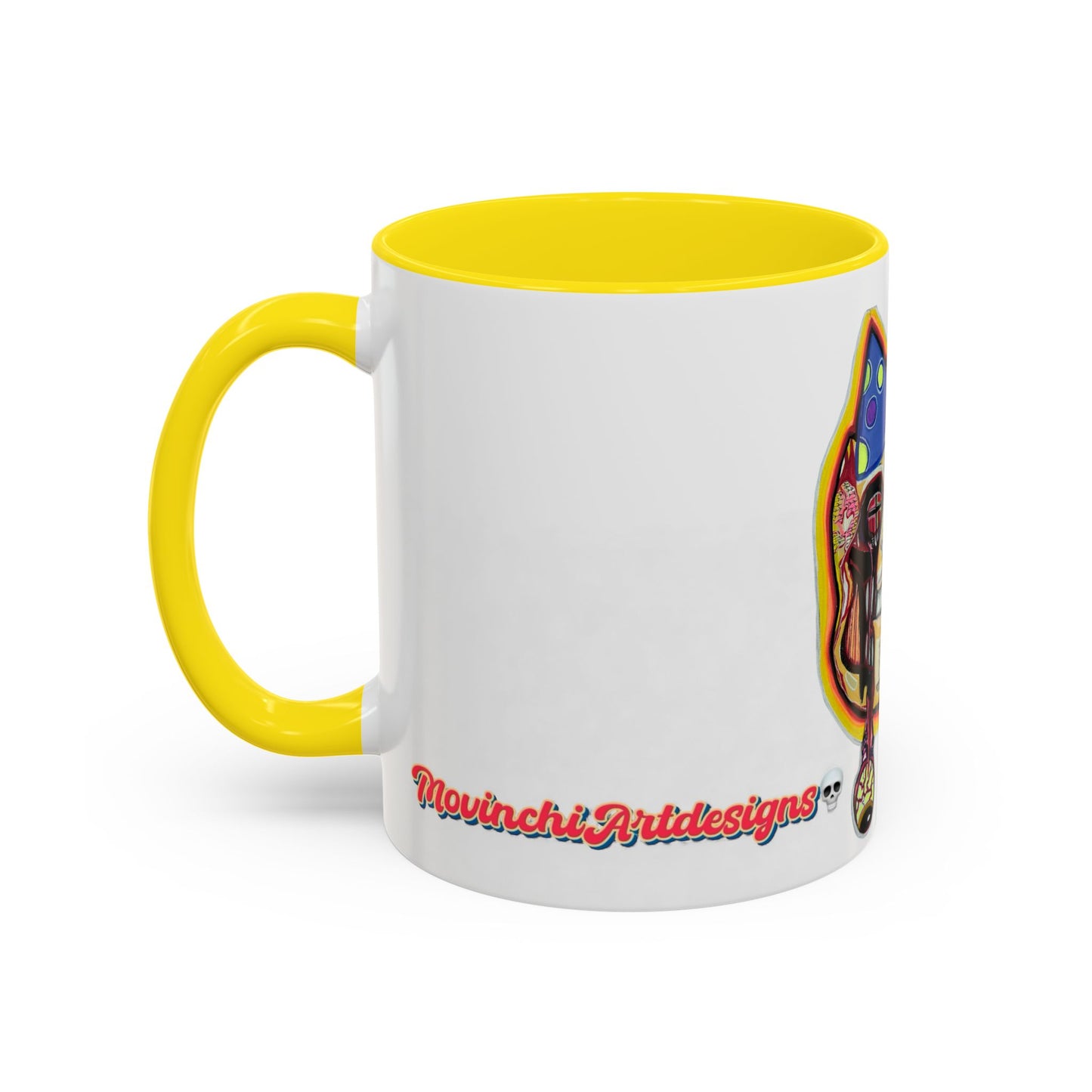 POOKIES BEAR Cat Skull Accent Coffee Mug — Day of the Dead Gothic Cat Design