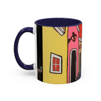 SAN SEBASTIAN2.0 Colorful Canal Houses Accent Coffee Mug — Bright European Street Art Ceramic Mug (11/15oz)