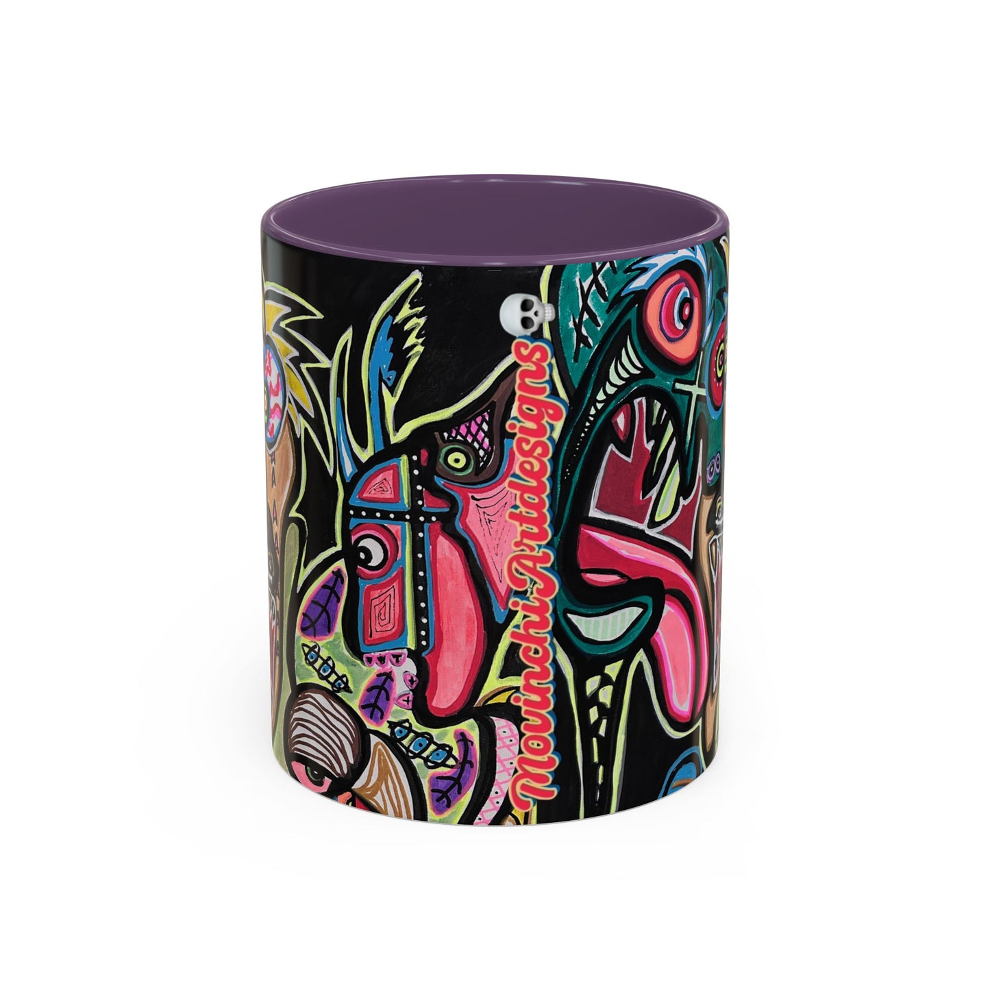 Abstract Neon DEPRESSION2.0   Monster Coffee Mug — Colorful Surreal Art Accent Mug (11/15oz)