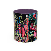 Abstract Neon DEPRESSION2.0   Monster Coffee Mug — Colorful Surreal Art Accent Mug (11/15oz)