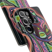 HEART ATTACK Abstract Neon Face Tough Phone Case – Vibrant Art Phone Cover