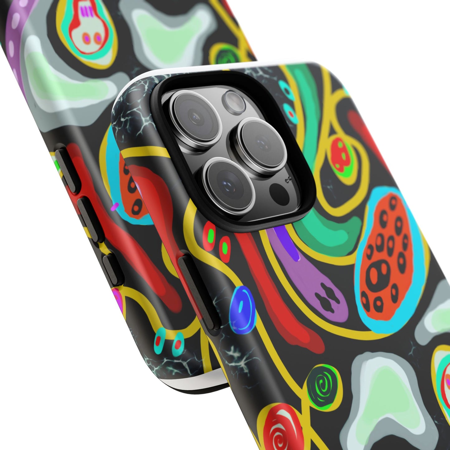 CRAZY4  Abstract Neon Skull Phone Case — Colorful Psychedelic Protective Cover